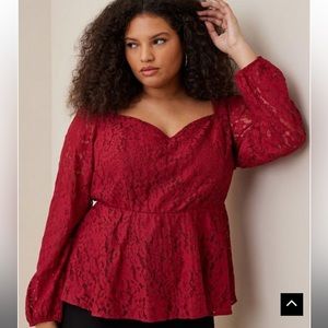 Torrid‎ Peplum Lace Puff Sleeve Top Size 5X